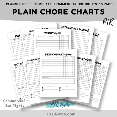 Plain Chore Charts Refill Template
