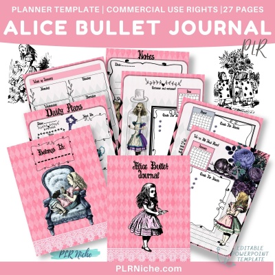 Alice Bullet Journal PLR
