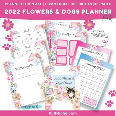 2022 Flowers and Dogs Planner