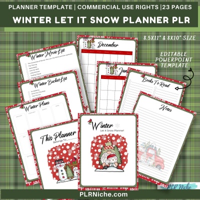 Winter Let It Snow Planner PLR