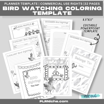 Bird Watching Coloring Pages Templates (32 Pages)