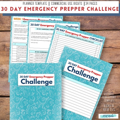 30 Day Emergency Prepper Challenge Workbook PLR