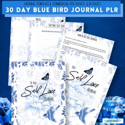 30 Day Blue Bird Self-Love Journal PLR
