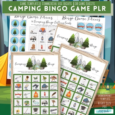 Camping Bingo Game PLR