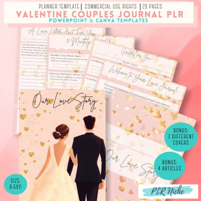 Valentine Couple Journal PLR & 4 AI Assisted PLR Articles