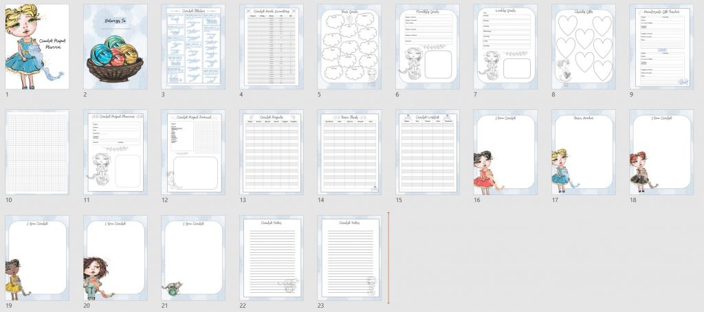 Crochet Planner PLR 23 Pages