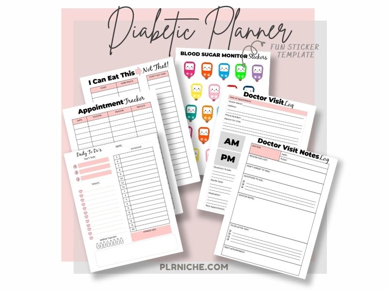 Diabetic Planner Stickers Template