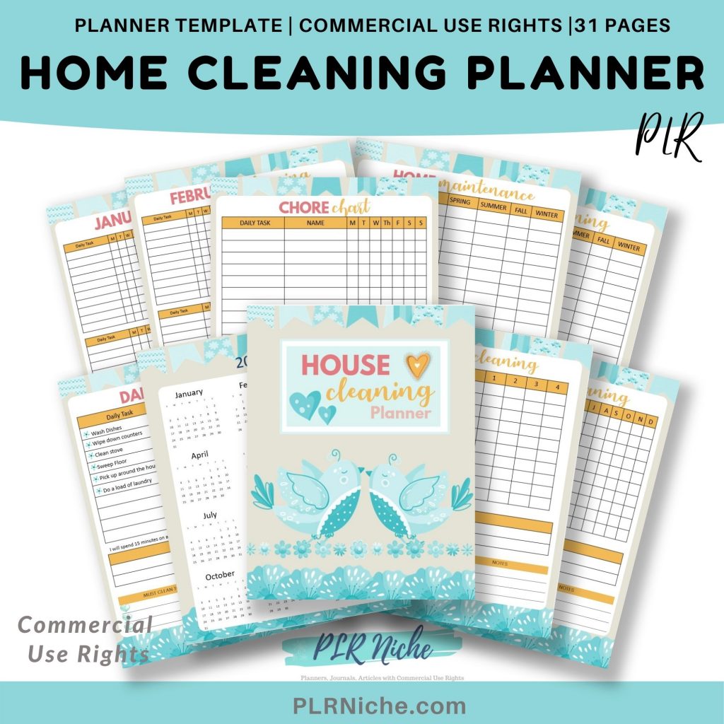 Home Cleaning Planner PLR Template Top