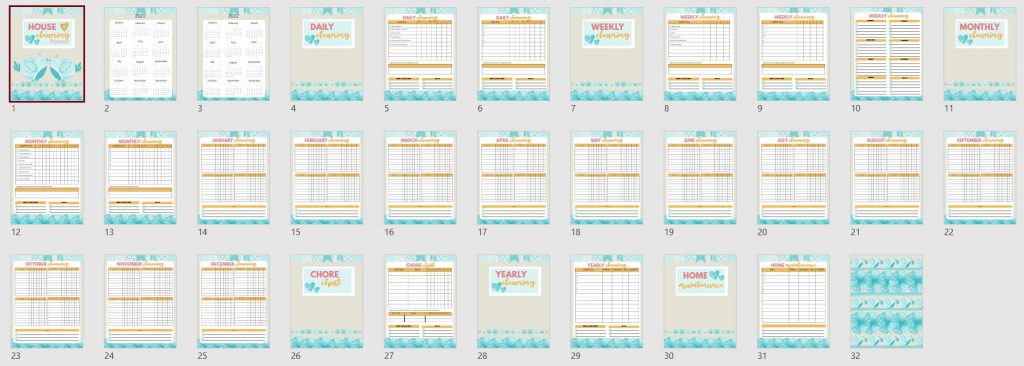 House Cleaning Planner Template PLR