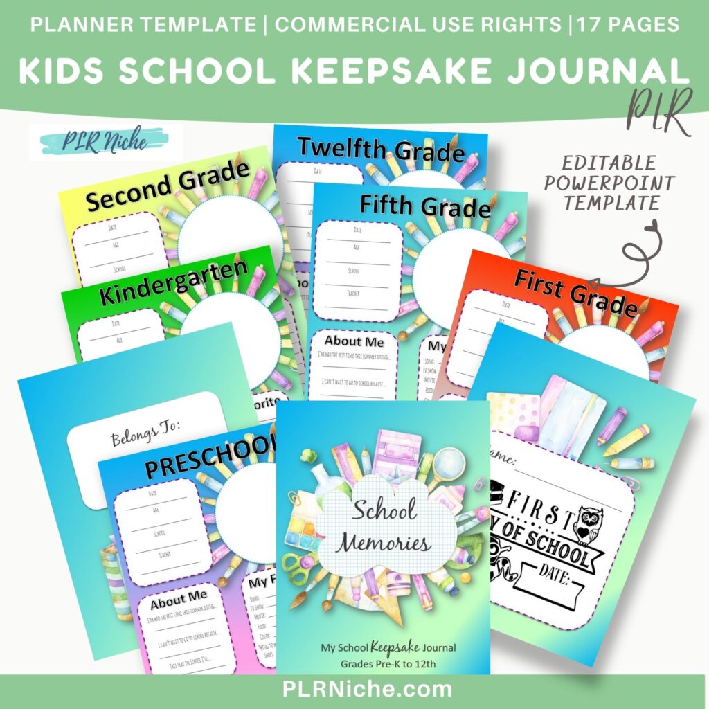 Kids School Keepsake Journal PLR