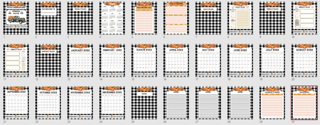 2021 Fall planner template