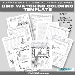 Bird Watching Coloring Template