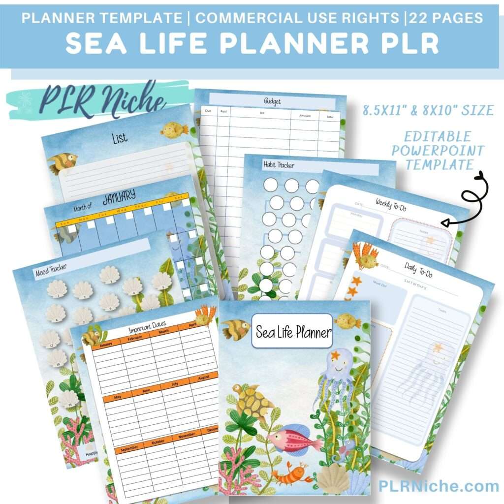 Sea Life Planner PLR 22 Pages