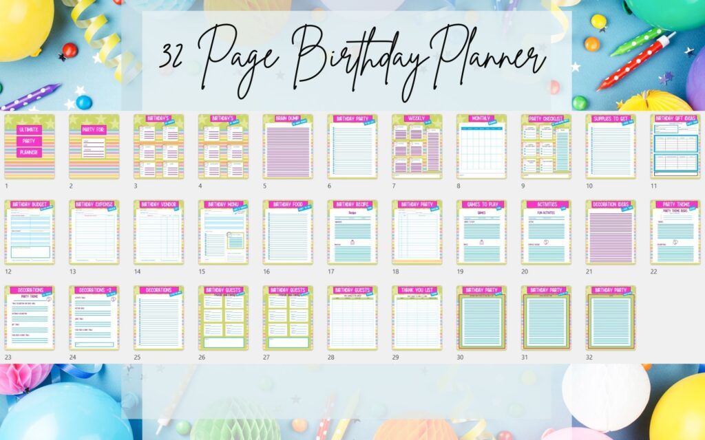 32Pg Birthday Party Planner PLR