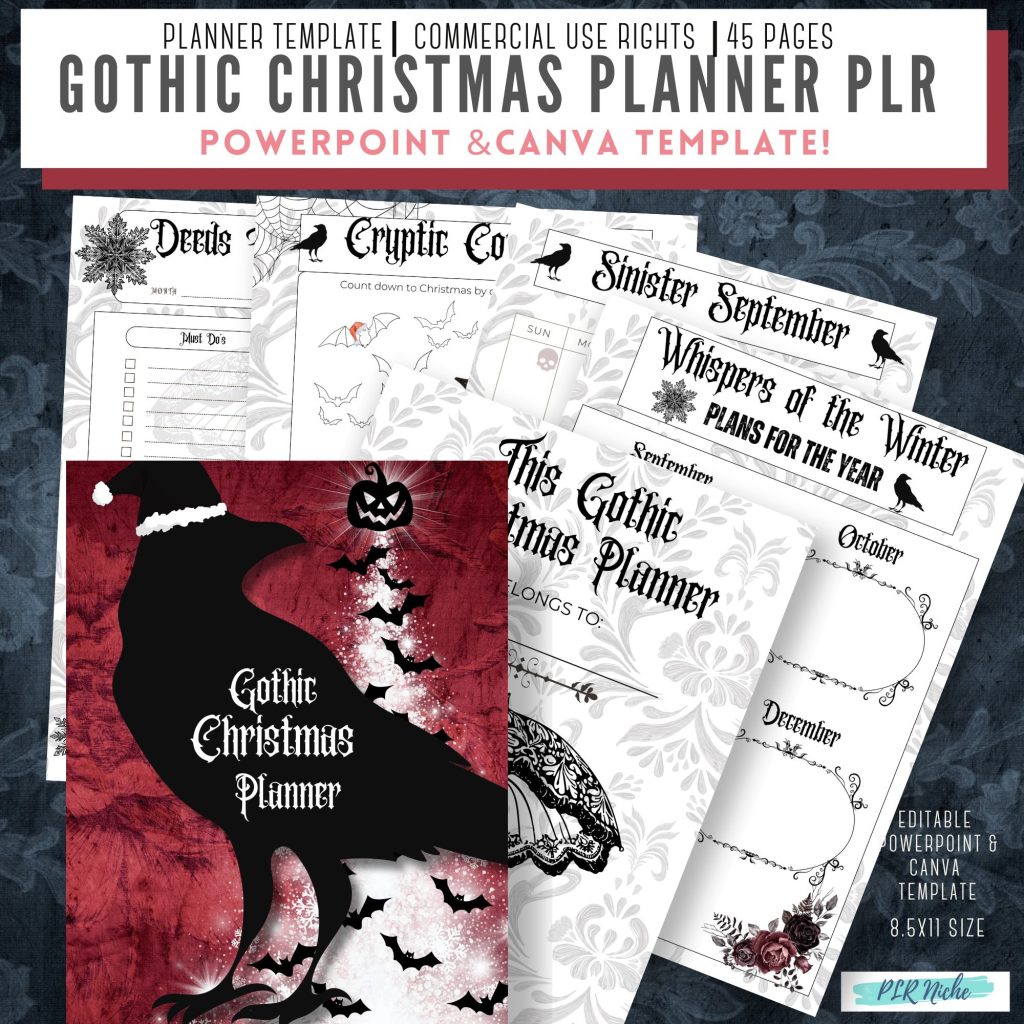 Gothic Christmas Planner PLR