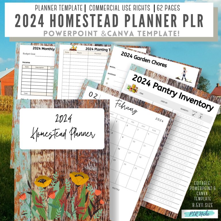 2024 Homestead Planner PLR PLRniche