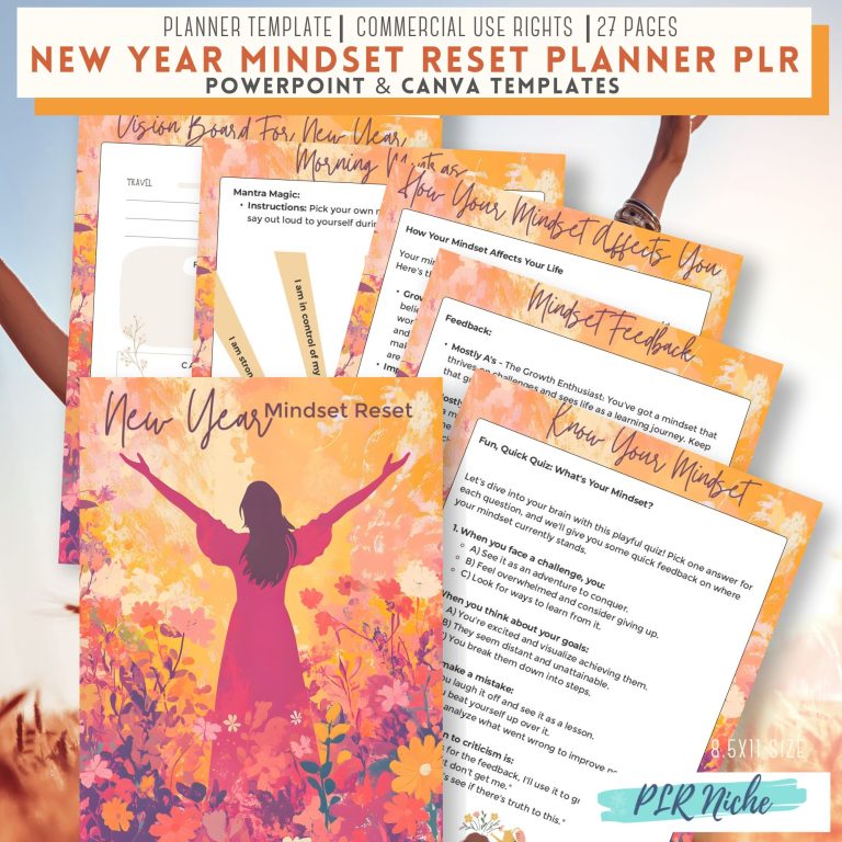 New Year Mindset Reset Planner PLR