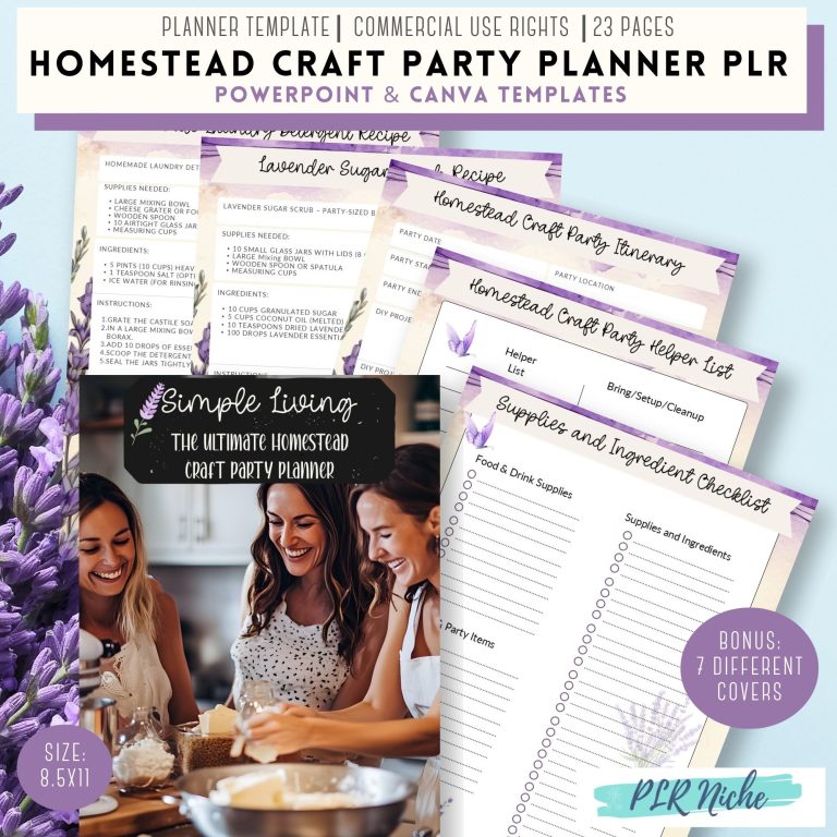Homestead Craft Party Planner PLR