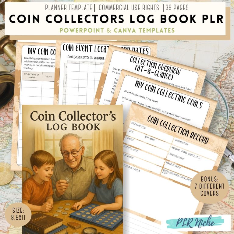 Coin Collecting Log Book PLR