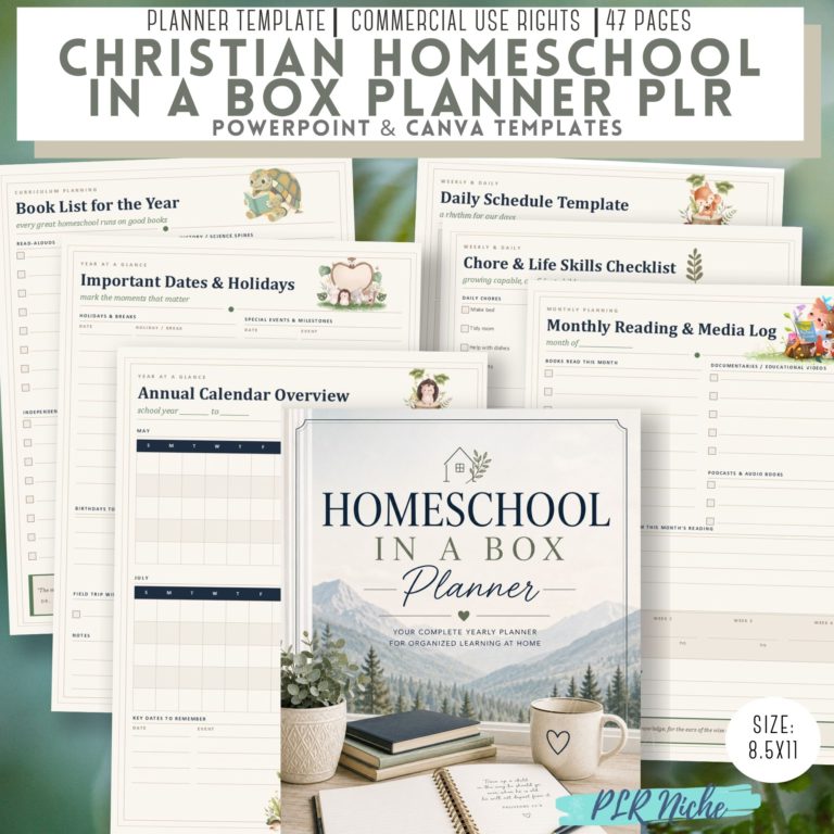 Christian Homeschool In A Box Planner PLR